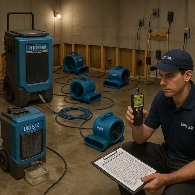 Structural Drying and Dehumidification process in Des Moines, IA
